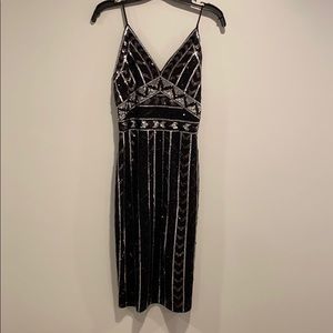 Express sequin spaghetti strap dress